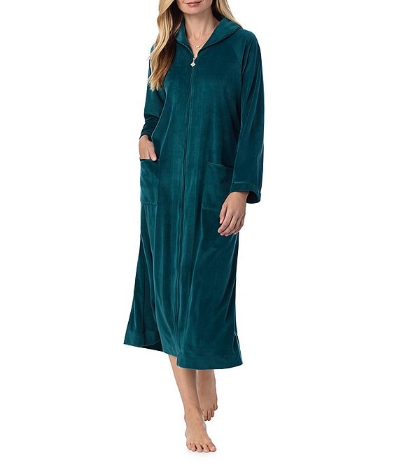 Eileen West Velour Long Zip Robe