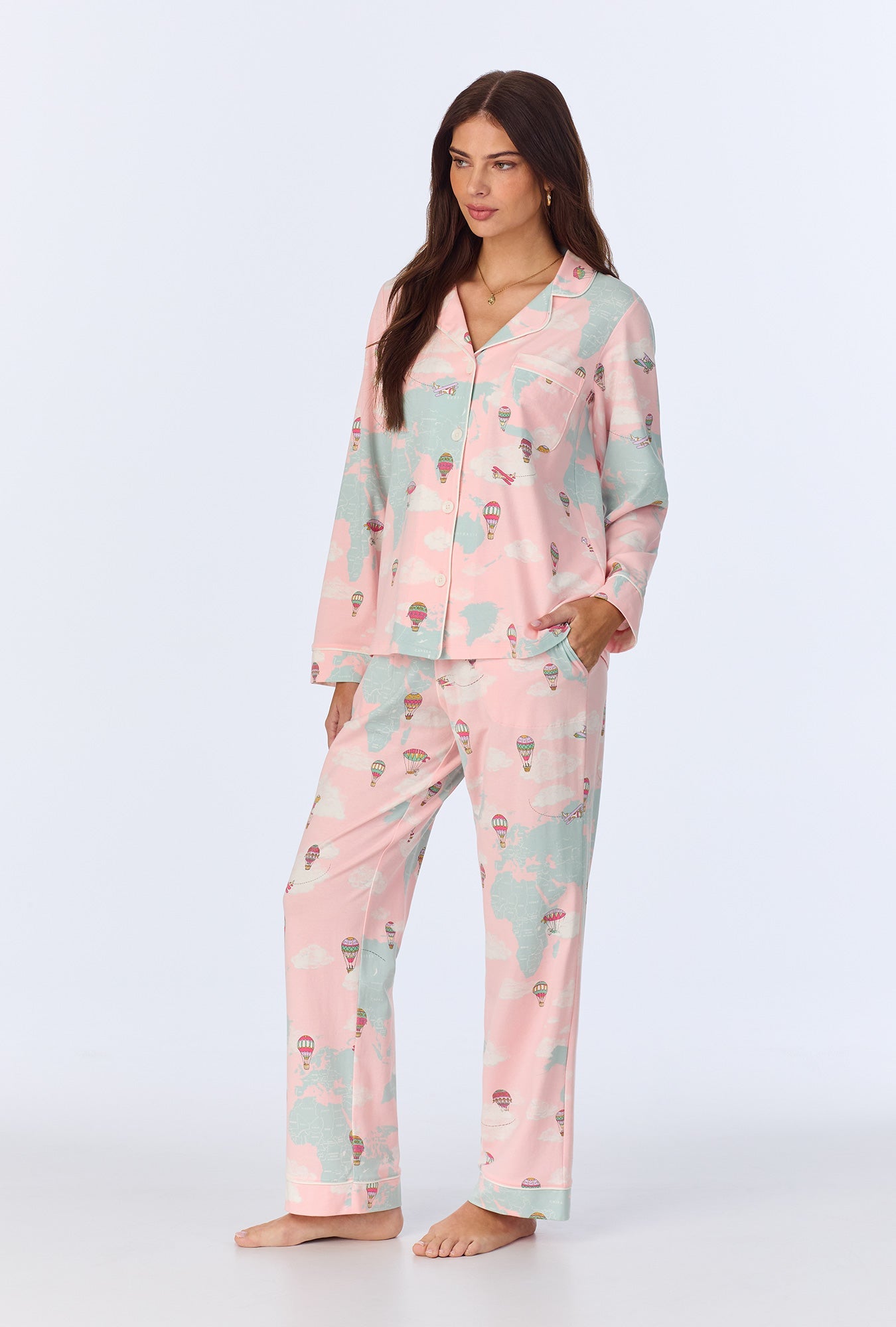 Bed Head Around The World L/S Classic Stretch Jersey PJ Set