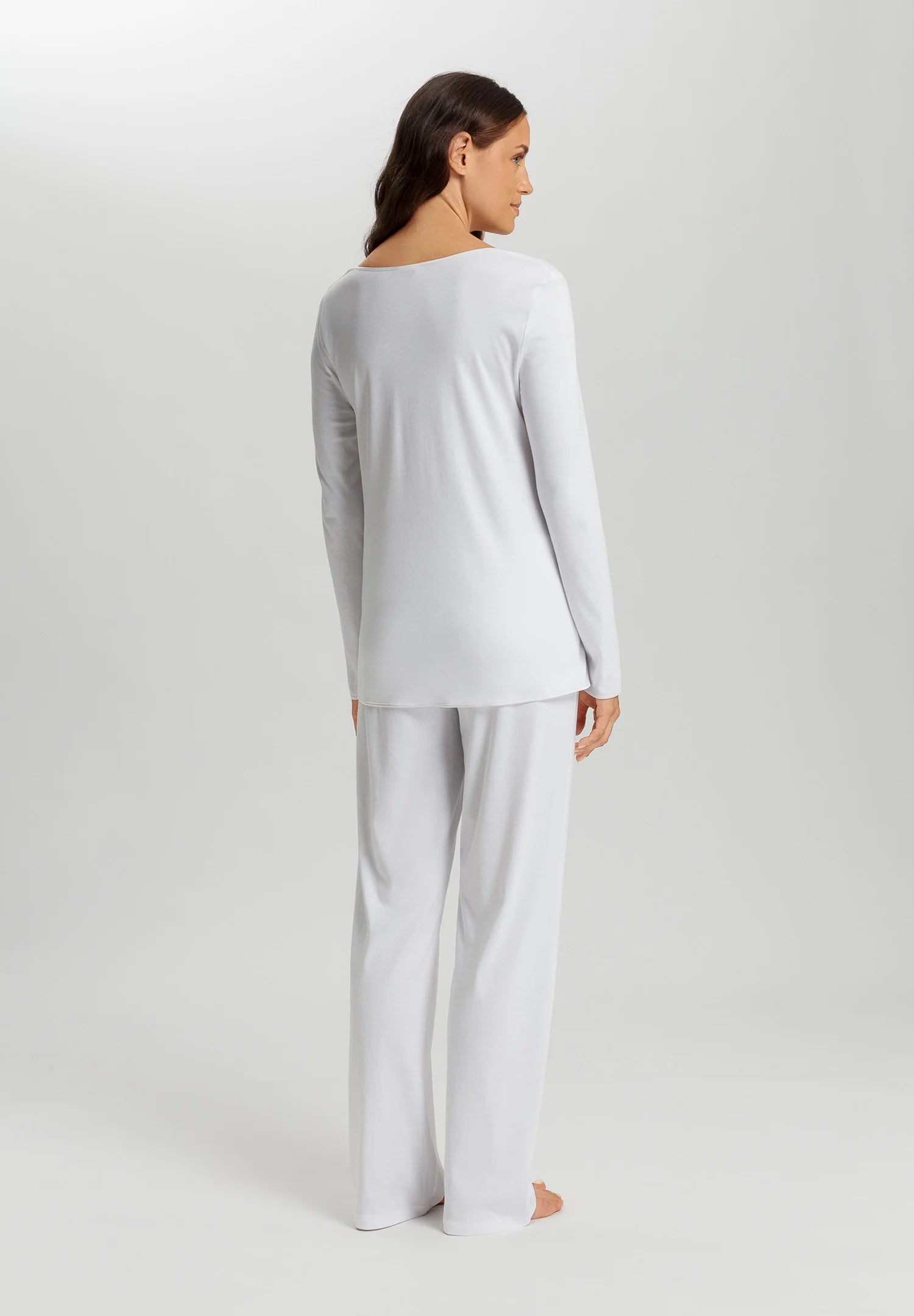 Hanro Cotton V-Neck Long Pajama Set