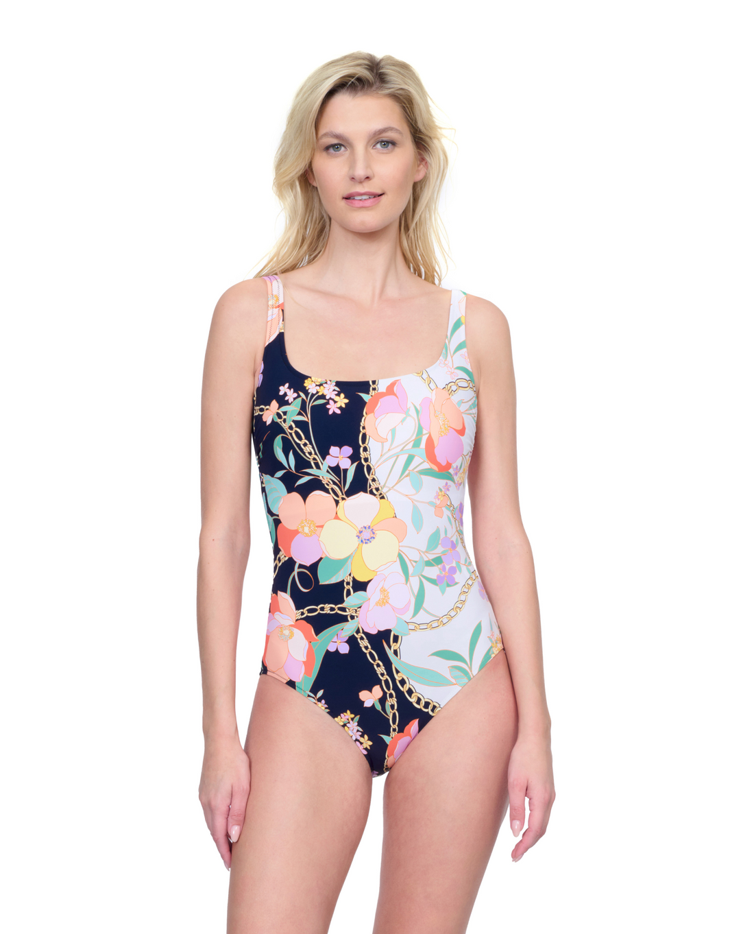 Gottex Memories of Capri Full Coverage Square Neck One Piece Swimsuit