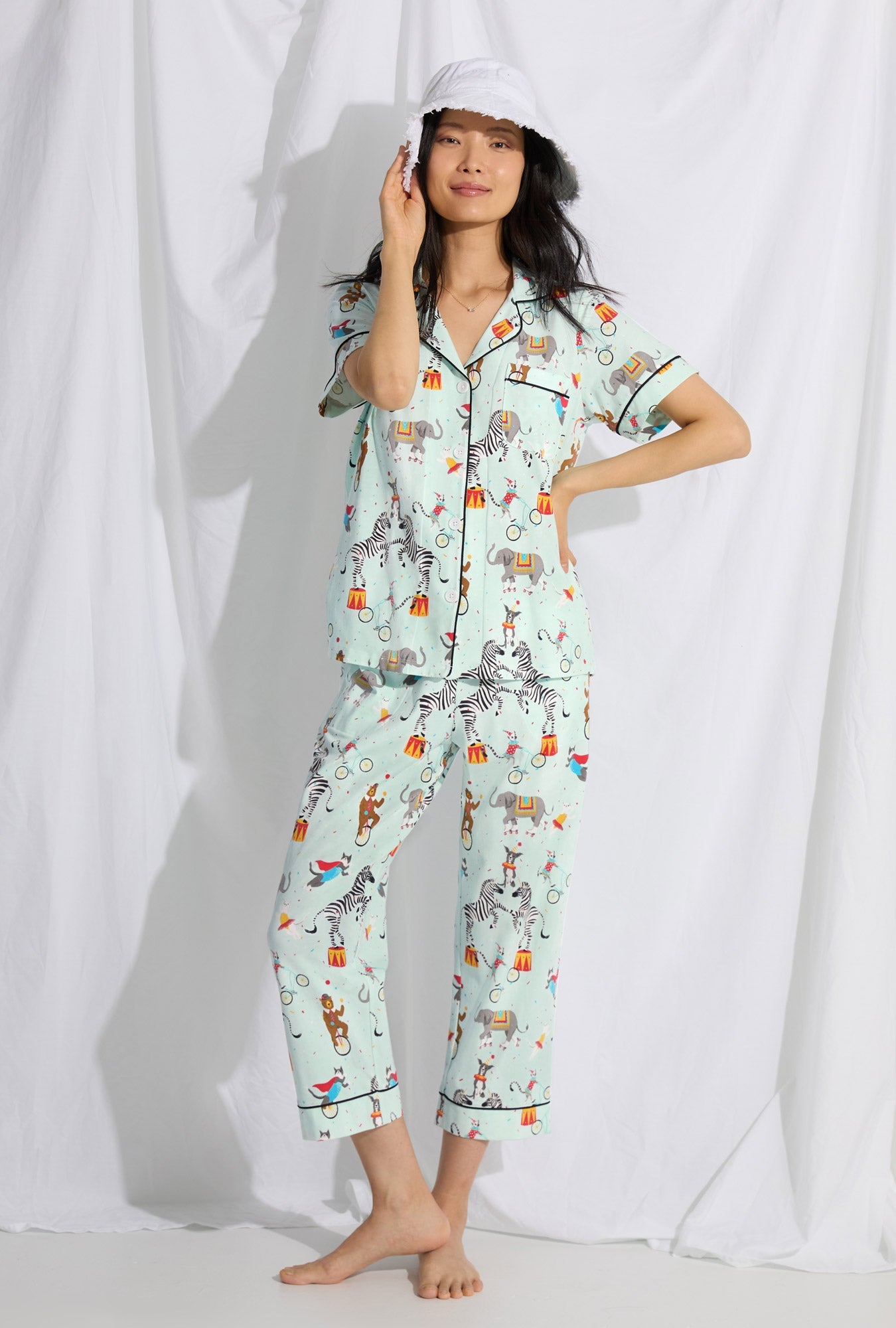 Bed Head Circus Ring S/S Classic Stretch Jersey Cropped PJ Set