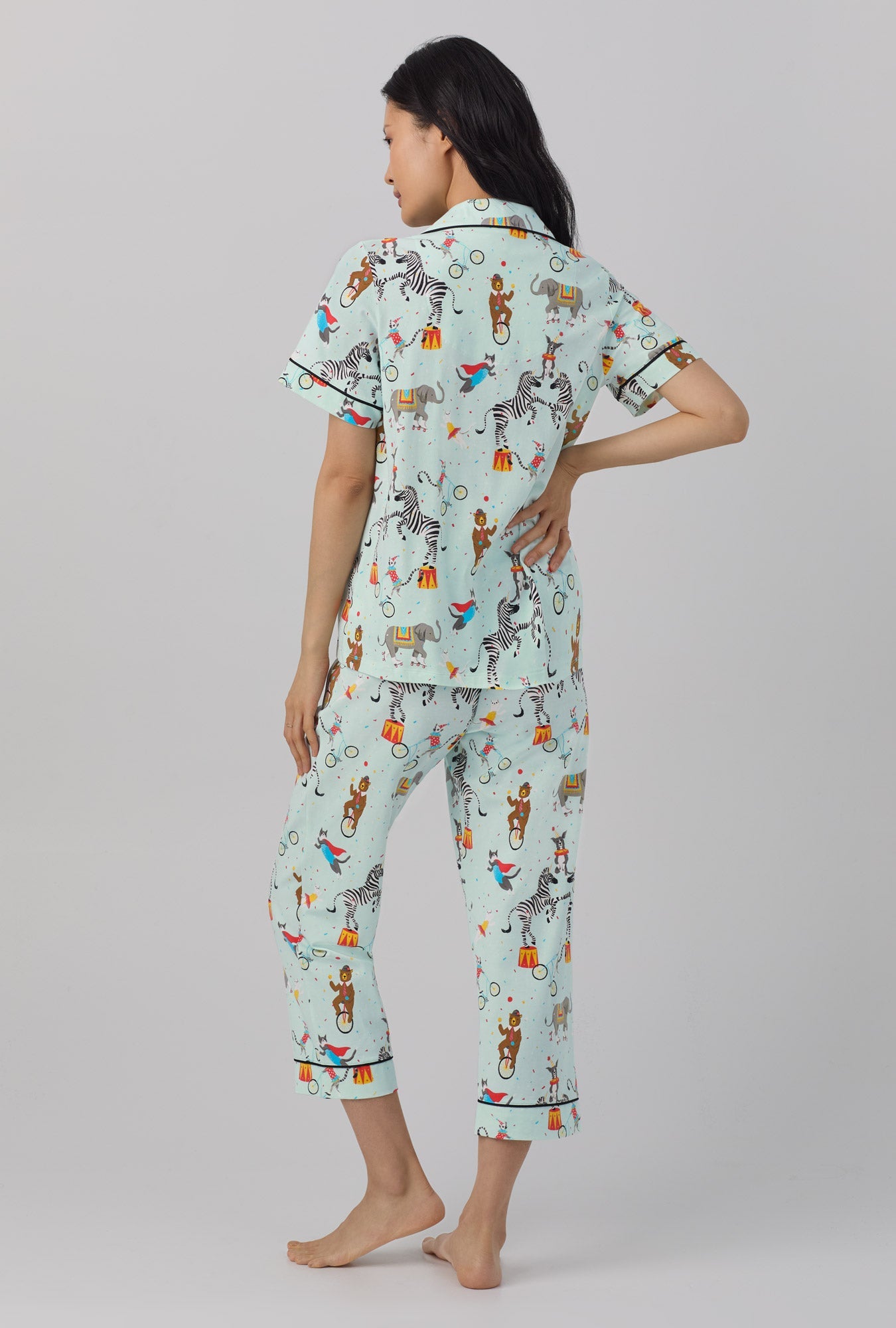 Bed Head Circus Ring S/S Classic Stretch Jersey Cropped PJ Set