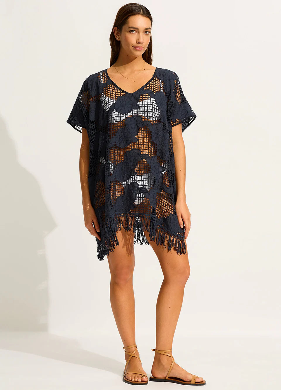 Seafolly Beach Edit Mesh Kaftan