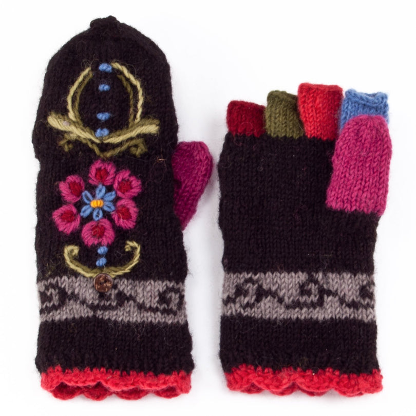 Lost Horizons Eden Wool Knit Finger Mittens