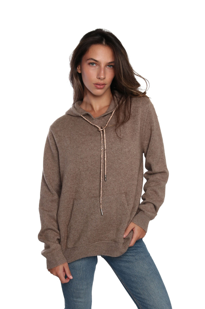 RomiBasha Rhinestone Cashmere Hoodie