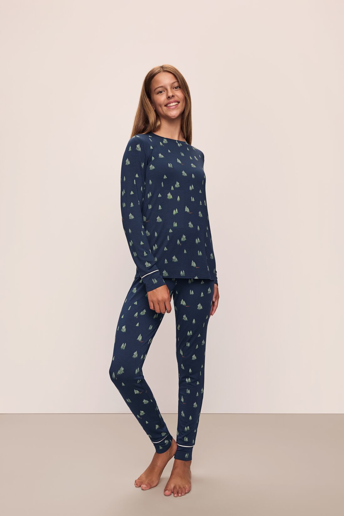 Eberjey Gisele Printed TENCEL™ Modal Crewneck PJ Set