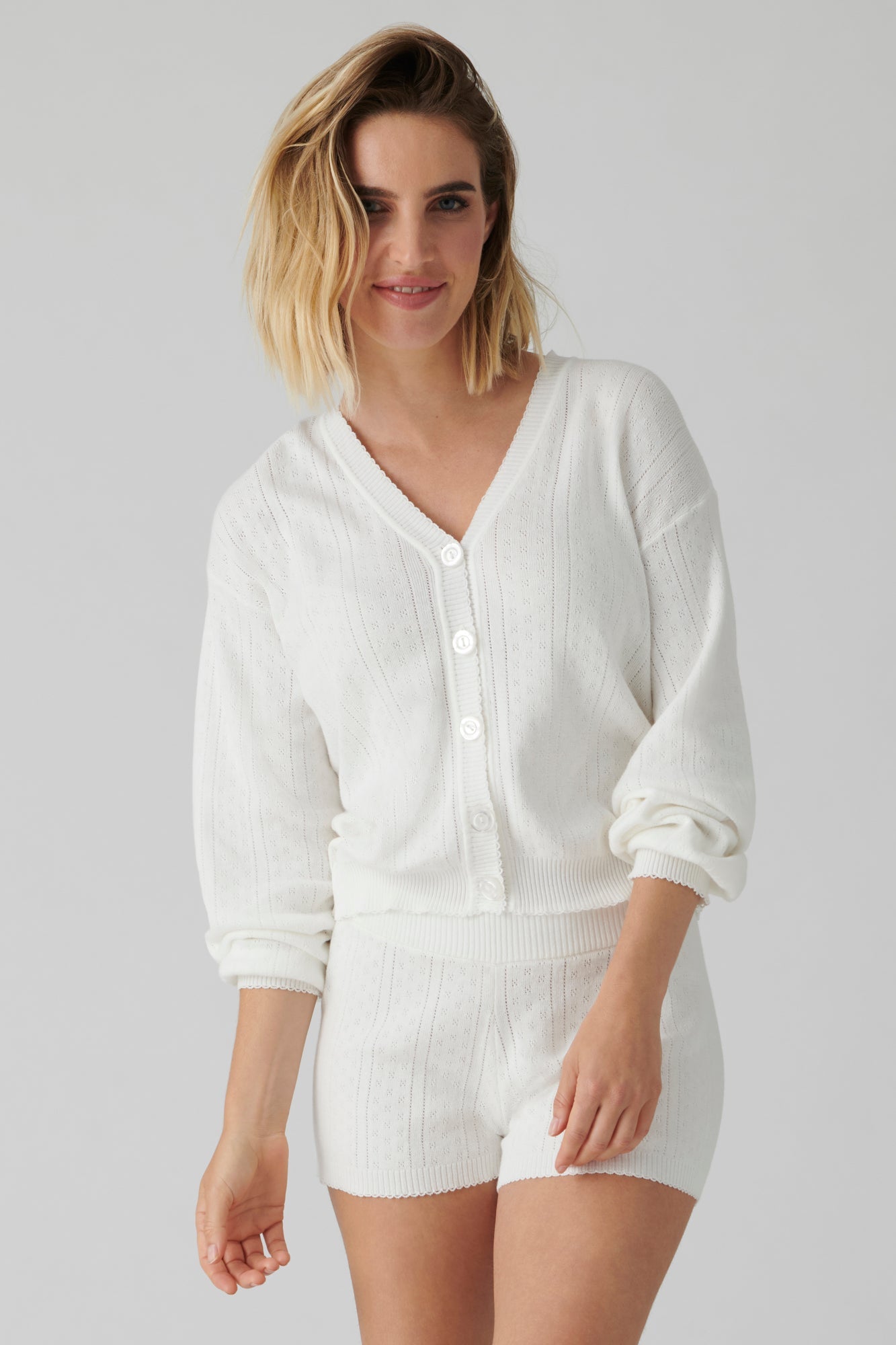 P.J. Salvage Sweetheart Pointelle Cardigan