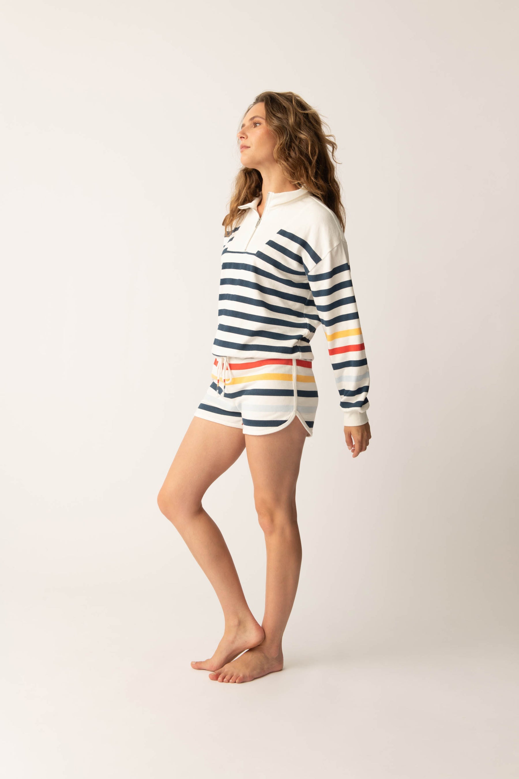 P.J. Salvage Maritime Lounge Stripe 1/4 Zip Top