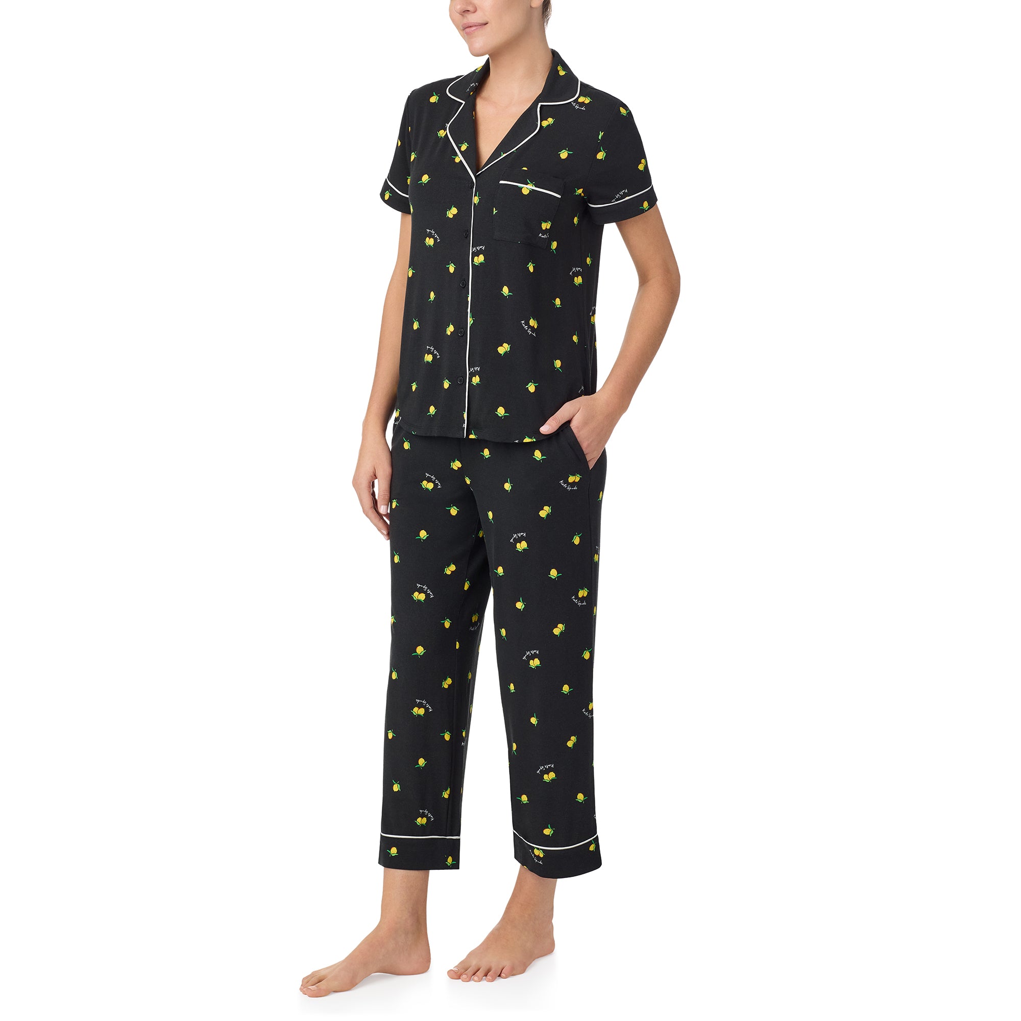 Kate Spade Short Sleeve Cropped PJ Set