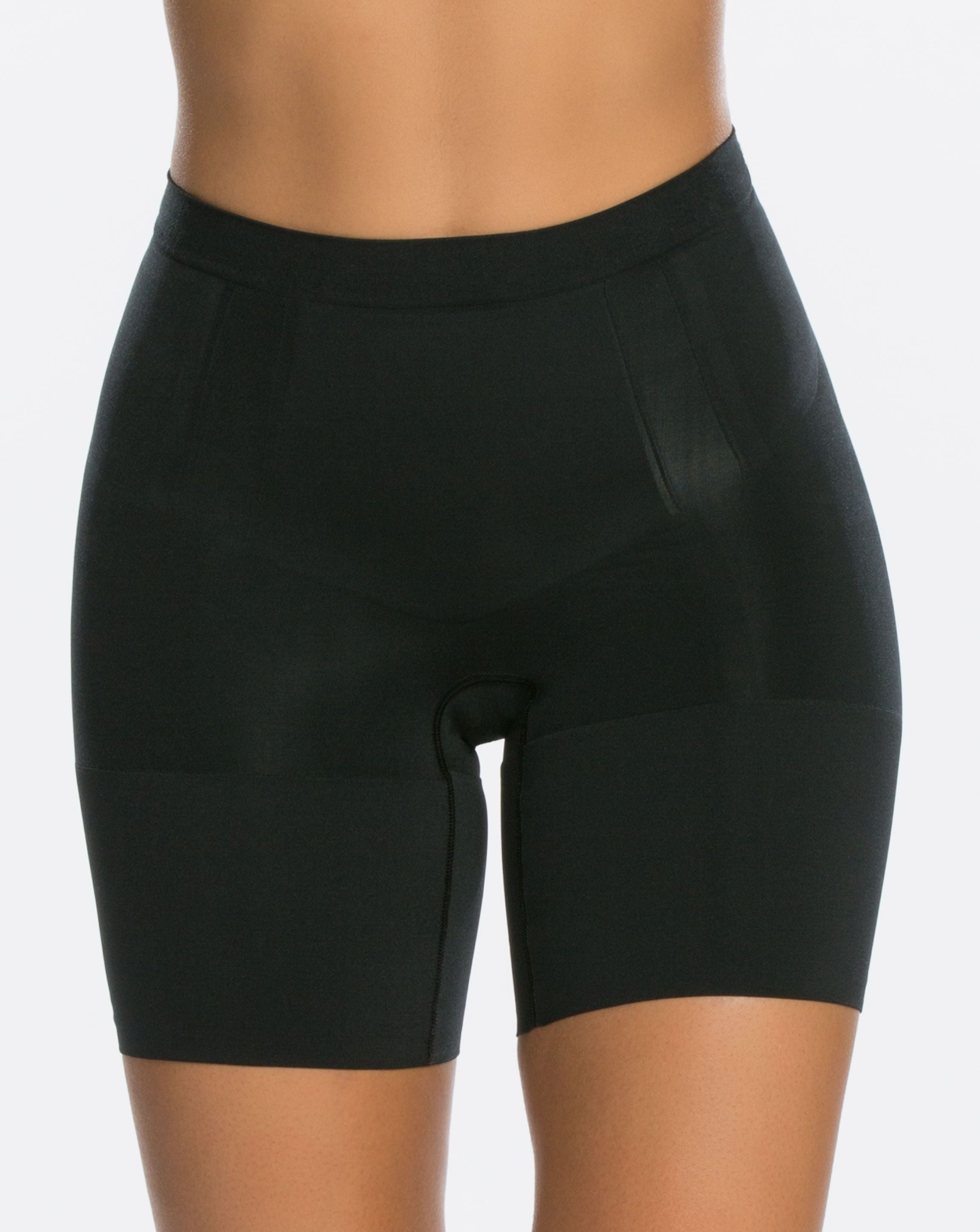 Spanx OnCore High-Waisted Mid-Thigh Shorts - Black - XL