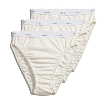 Jockey Women's Underwear Plus Size Elance Bikini - 6 Pack, Ivory