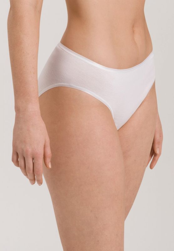 Hanro Women's Cotton Seamless Full Brief Panty, Pale Cream, X