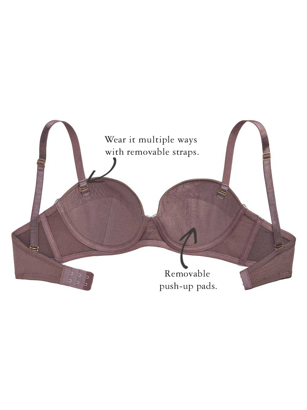 Rell Push-Up Bra, Petites, Extra Wide Band, Removable, 41% OFF