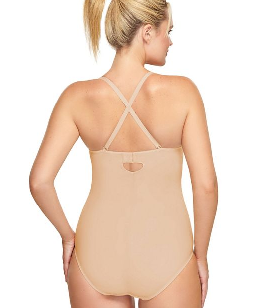 Wacoal 185021 Womens Plus Size Shapewear Strapless Bodysuit Sand Size 34DDD