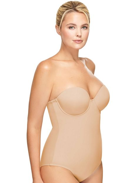 ANNETTE Beige Convertible Strapless Shaping Bodysuit, US 32C Straps  Included NWT